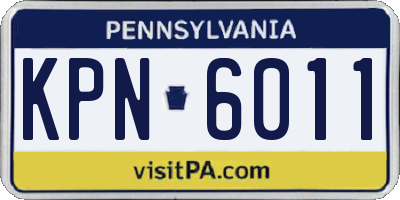 PA license plate KPN6011