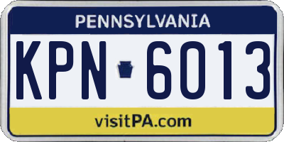 PA license plate KPN6013