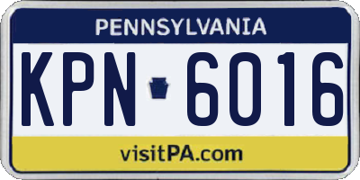 PA license plate KPN6016