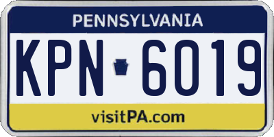 PA license plate KPN6019