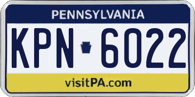 PA license plate KPN6022