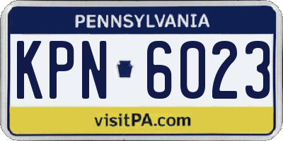 PA license plate KPN6023