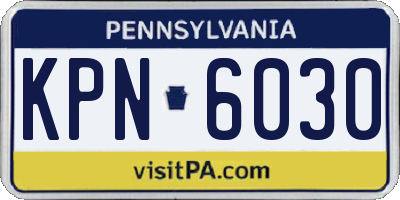 PA license plate KPN6030