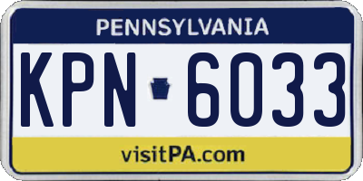 PA license plate KPN6033