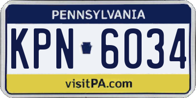 PA license plate KPN6034