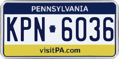 PA license plate KPN6036