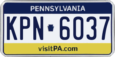 PA license plate KPN6037