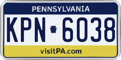 PA license plate KPN6038
