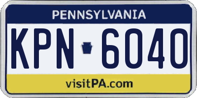PA license plate KPN6040