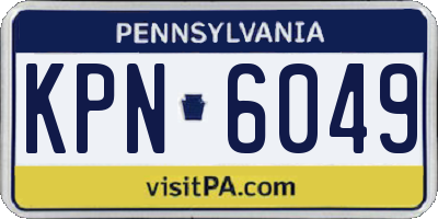 PA license plate KPN6049