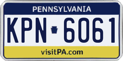 PA license plate KPN6061