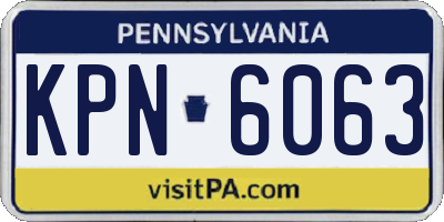 PA license plate KPN6063