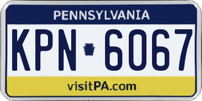 PA license plate KPN6067