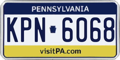 PA license plate KPN6068