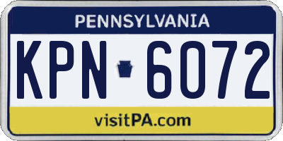 PA license plate KPN6072