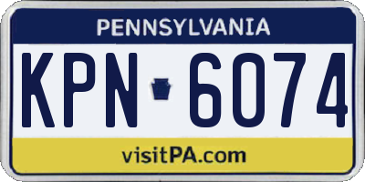 PA license plate KPN6074