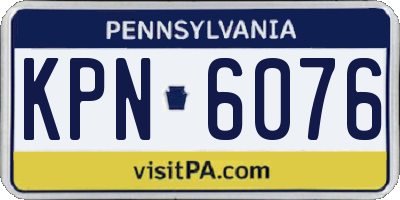 PA license plate KPN6076