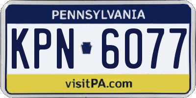 PA license plate KPN6077