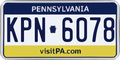 PA license plate KPN6078