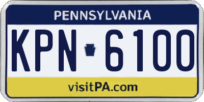 PA license plate KPN6100