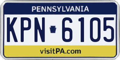 PA license plate KPN6105