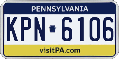 PA license plate KPN6106