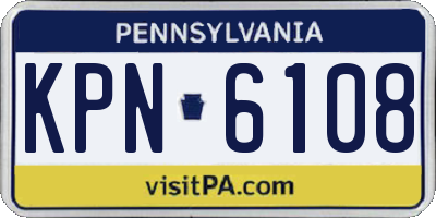 PA license plate KPN6108