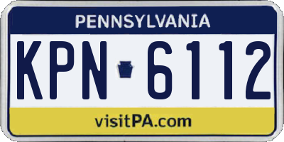 PA license plate KPN6112