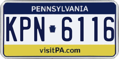 PA license plate KPN6116