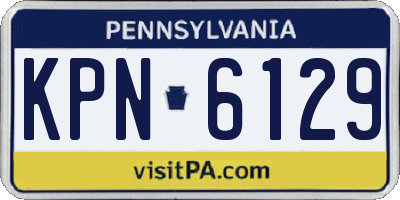 PA license plate KPN6129