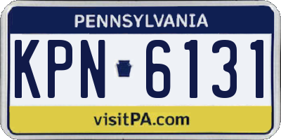 PA license plate KPN6131