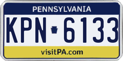 PA license plate KPN6133