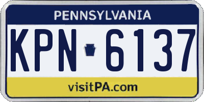 PA license plate KPN6137