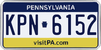 PA license plate KPN6152