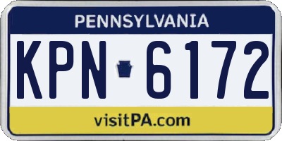 PA license plate KPN6172