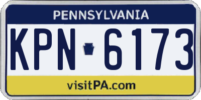 PA license plate KPN6173