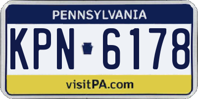 PA license plate KPN6178