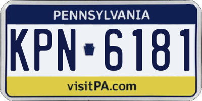 PA license plate KPN6181
