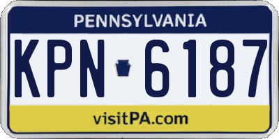 PA license plate KPN6187