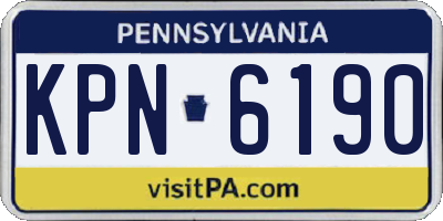 PA license plate KPN6190