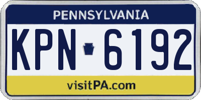 PA license plate KPN6192