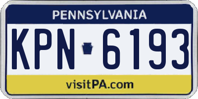 PA license plate KPN6193