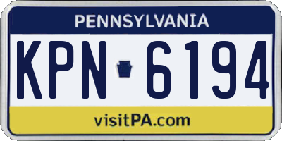 PA license plate KPN6194