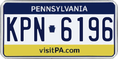 PA license plate KPN6196