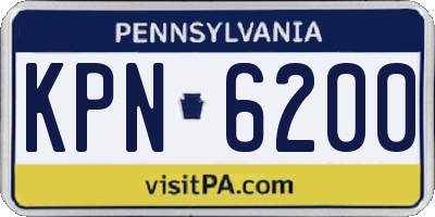 PA license plate KPN6200
