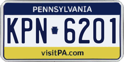 PA license plate KPN6201