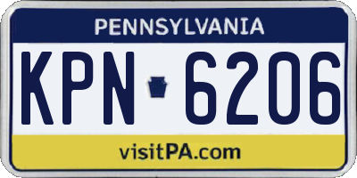 PA license plate KPN6206