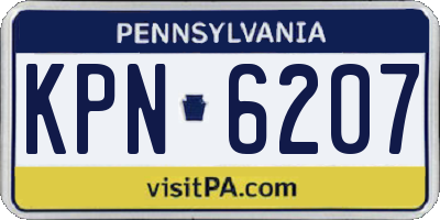 PA license plate KPN6207
