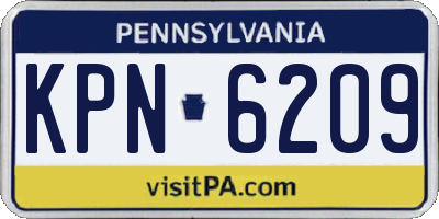 PA license plate KPN6209