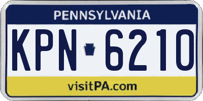 PA license plate KPN6210
